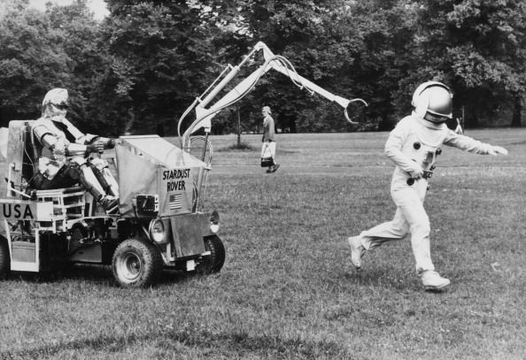 Science Fiction Movie Scene At The Hyde Park In London On July 1979